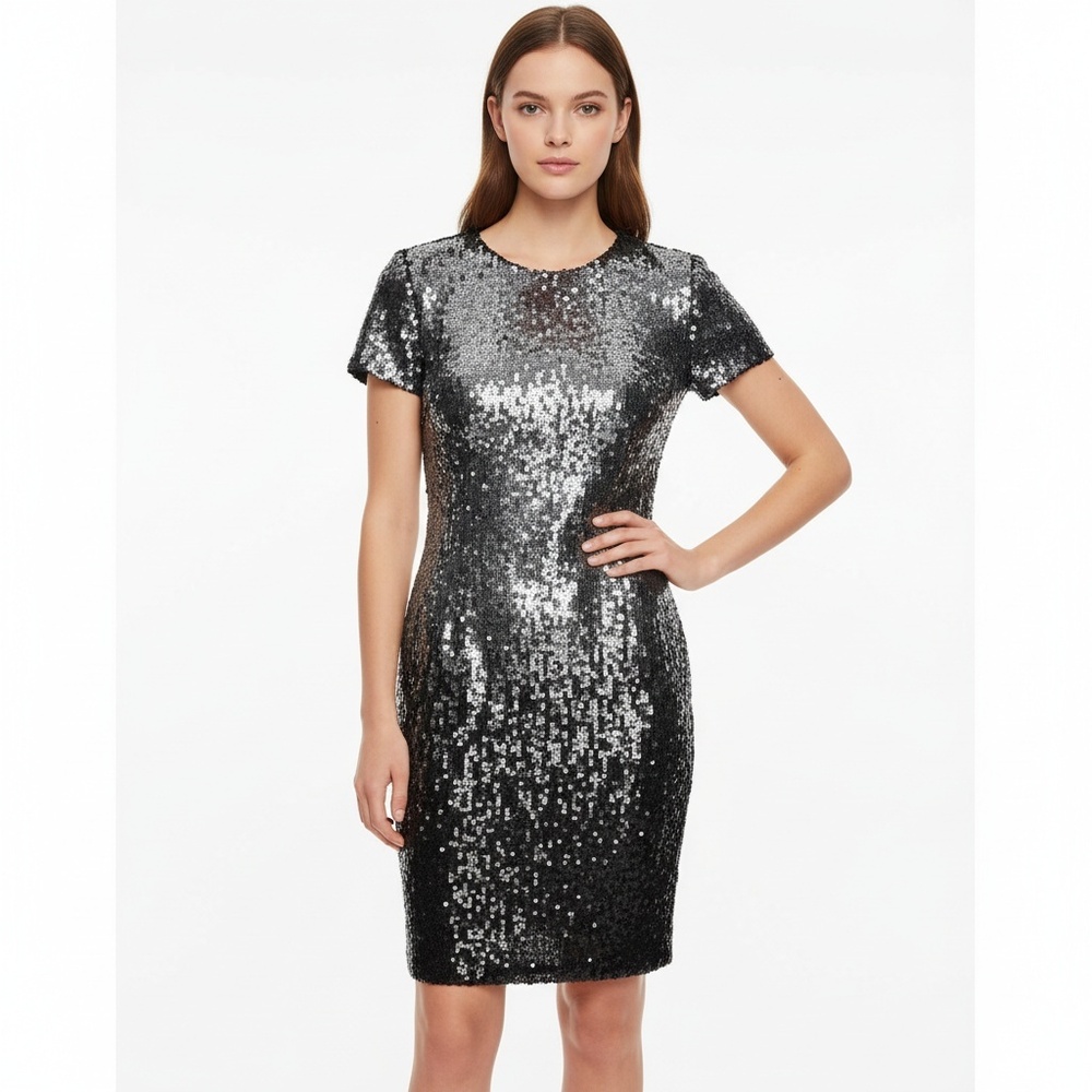 Vintage Ann Taylor Sequin Sheath Dress Made in Korea – Size 2 Holiday Glam